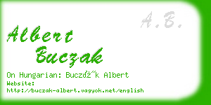 albert buczak business card